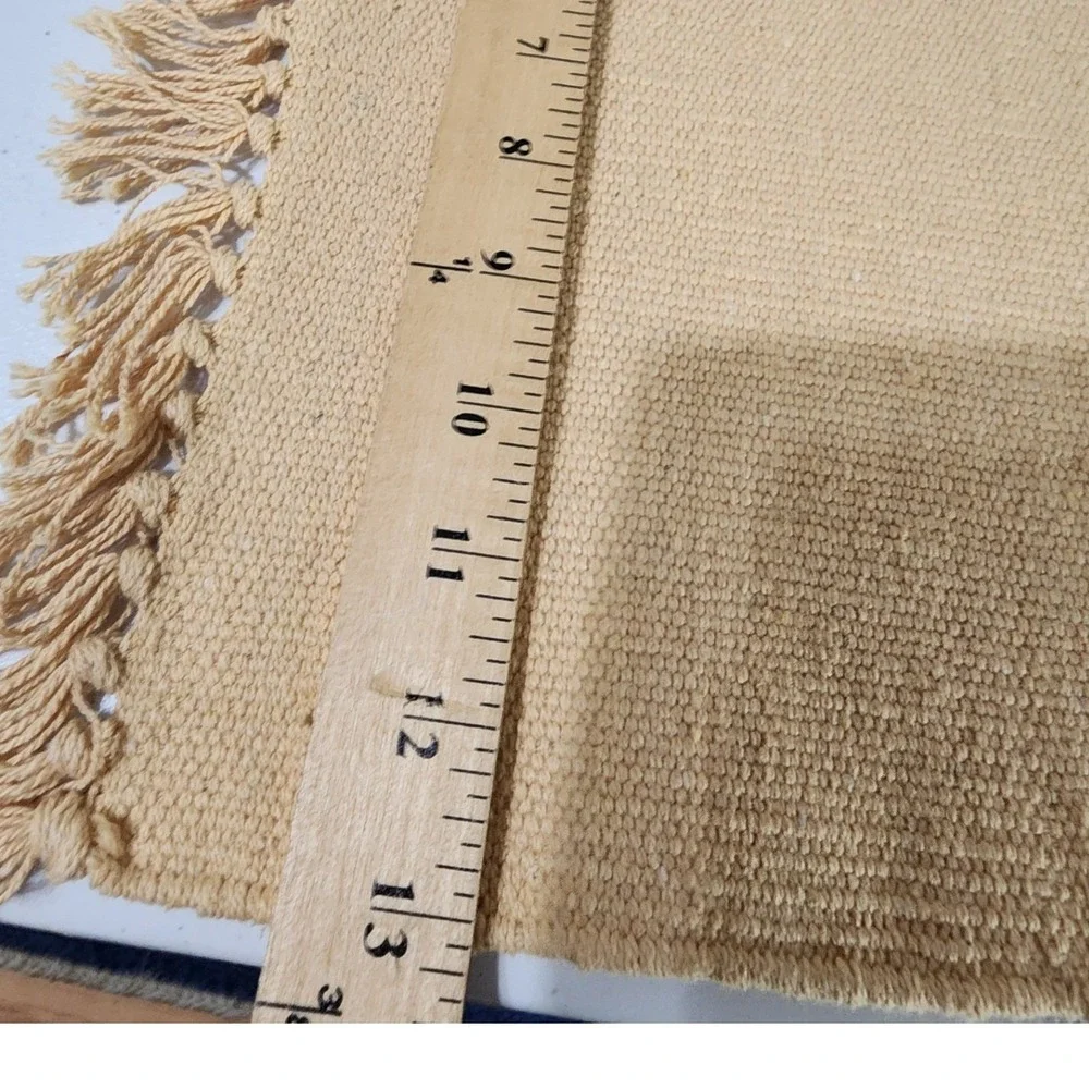 El Paso Saddleblanket Zia Sun Woven Cotton Place Mat Rug Southwest Tan 21x14